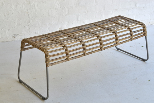 017 Cane and metal bench