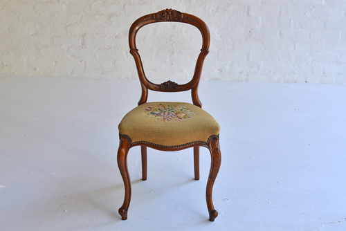 017 Ornate wooden Tapestry Dinning Chair 
