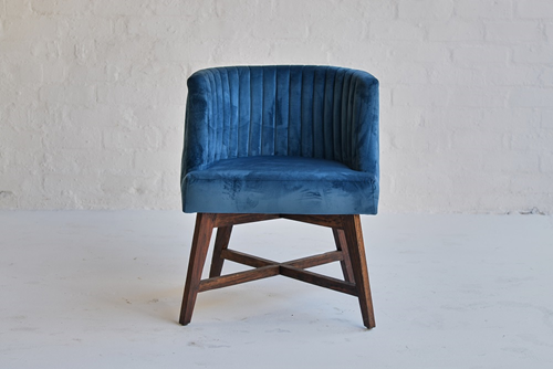 058 Ocean Blue Velvet Chair